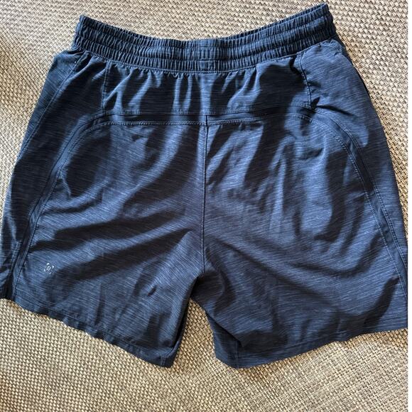 Lululemon Pace Breaker Short Linerless 7" Heather Allover Iron Blue True Navy M - Picture 4 of 5